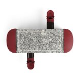 Appareil � raclette rouge fonc� 2 personnes + 2 caquelons - 350w - plateau amovible en granite doc156rc ...