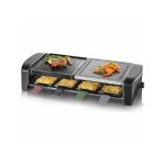 Appareil a raclette severin - rg9645 - jusqu'a 8 personnes - plaques de cuisson combin�es - 1400w