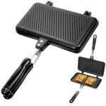 [jamais utilis�] appareil � sandwichs de camping double face : grille - pain de camping en aluminium, ...