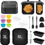 Applicable air fryer moules silicone accessoires pour philips air fryer dual basket 3000 s�ries 3l / ...
