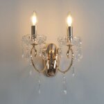 Kosilum - applique 2 bras cristal baroque pampilles or rose - pavia