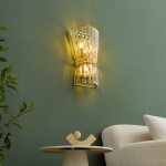 Applique chic cristal transparent et m�tal dor� - giova