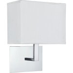 Applique chrome, abat - jour rectangulaire blanc en tissu acier doux chrom�