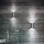 Millumine - applique cylindrique look chrome haut et bas Millumine - applique cylindrique look chrome haut et bas