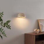 Applique demi - lune marbre travertin led int�gr�e 3w - s�ve