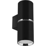 Applique double face, haut et bas, dior wll 2xgu10 ip20, noir / chrome