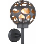 Applique d'ext�rieur ronde en inox - h. 32, 7 cm