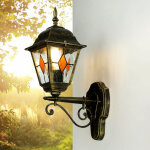 Licht - erlebnisse - applique d'ext�rieur de couleur or antique au design campagnard en forme de lanterne ...