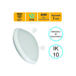 [jamais utilis�] applique d'exterieur hublot e27 � detecteur hf (mouvements et cr�pusculaire) rond ip44 ...