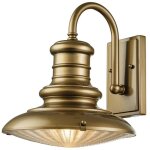 Applique d'ext�rieur lanterne applique en aluminium lampe de jardin verre laiton h 31, 8 cm