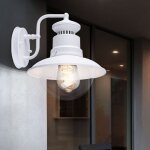 Applique d'extrieur led lampe de porte d'entre lampe de faade lanterne applique murale blanc, verre ...