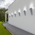 Applique d'ext�rieur, applique murale, torche, zone d'entr�e, terrasse, ip44, acier inoxydable, argent, ...