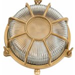 Applique d'ext�rieur sifnos cuivr�e en laiton au design maritime en forme de hublot �24cm - laiton, clair ...