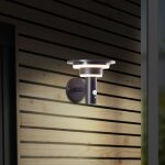 Applique extrieure brilliant garvina - led et solaire - dtecteur de mouvement - acier inoxydable et ...