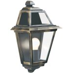 Applique ext�rieure demi face new orleans noir et or, verre ip44 e27 maxi 60w