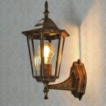 Applique ext�rieure descendante, m�tal / verre, couleur cuivre antique