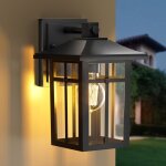 Applique ext�rieure led - lampe murale en alliage d'aluminium noir - douille e27 - �tanche ip44 - id�ale ...