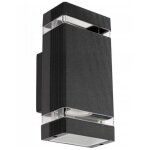 Applique de faade extrieure hana ip54 2x gu10 noir luminaire en aluminium de haute qualit