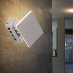 Applique lampe de couloir applique led lampe de chambre verre chrom, mtal aluminium, 1x led blanc chaud, ...