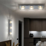 Applique applique lampe de salon lampe de salon lampe de chambre, 3 ampoules, plaque de verre chrom� ...