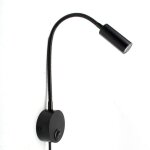 Applique de lecture noir, lampe col de cygne flexible led 3w 3200k fixation liseuse murale 240v avec ...