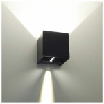 Kosilum ? applique murale led noire ip54 ? angle ajustable ? m�tal ? 6. 8w ? pour int�rieur et ext�rieur ...