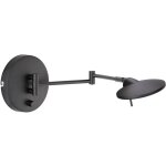 Applique led � double bras articul� kazan, noir mat, avec variateur int�gr�, 40 cm.
