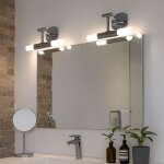 Applique led verre chrom� applique int�rieure mobile chambre � coucher lampe murale, luminaire orientable, ...