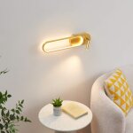 Applique liseuse led int�gr�e finition laiton double interrupteur - jena