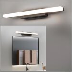 Applique moderno nero lampada parete led 9w 4000k luce specchio bagno vetro satinato