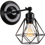 Applique mural industrielle design forme cage diamant ajustable lampe de plafond m�tal luminaire pour ...