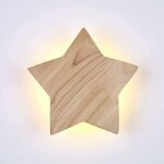 Wottes - applique murale 15w 22cm applique lumire en forme d'toile lampe de chevet en bois pour bb ...