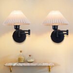 Applique murale, 2 appliques d'int�rieur vintage : e27 abat - jour r�tro �clairage mural orientable 40w. ...