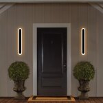 Applique murale 2 pack led exterieur - eclairage mural ip65 etanche 50cm noir lampe d'exterieur ovale ...