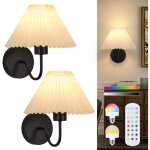 Appliques murales, lot de 2 appliques murales rgb � piles pour commode de chambre � coucher lampe murale ...