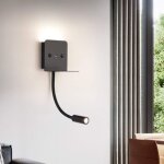 Appliques murales 6w led applique lampe de lecture, tube souple liseuse avec interrupteur et interface ...