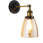 Applique murale abat - jour en verre, vintage style industrielle ampoule filament edison e27 lamp loft ... Applique murale abat - jour en verre, vintage style industrielle ampoule filament edison e27 lamp loft ...