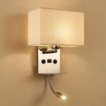 Applique murale chevet avec port usb, ajustable flexible col de cygne applique de lecture moderne e27 ...
