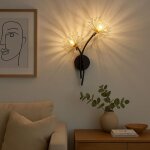 Applique murale couloir fleurs or applique murale couloir salon noir, 2x g9, l x h 32, 5 x 44, 5 cm