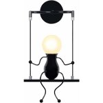Wottes - applique murale cr�atif industriel luminaire e27 pour chambre d'enfant couloir loft bar noir ...