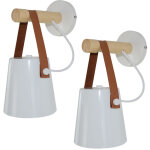 Applique murale cr�ative moderne lampe murale abat - jour en bois et fer e27 pour chambre chevet salon ...