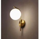 Applique murale cr�ativit� moderne avec abat - jour boule en verre, e27 finition or appliques murales ...