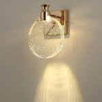 Applique murale cristal, luminaire mural interieur de style nordique de luxe, lampe murale ronde cr�atif ...