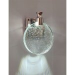 Applique murale cristal ronde argent, lampe murale led cristal vintage, applique art deco pour salon, ...