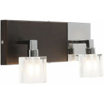 Applique murale design bois fonc� projecteur chrome couloir cuisine �clairage globo 56442 - 2