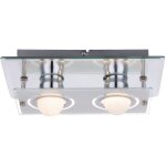 Applique murale salle de bain couloir lumi�re mur chrome applique verre salon, miroir, 2x led 4w 350lm ...