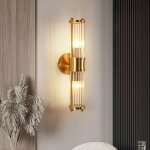 Applique murale dor� int�rieure vintage, lampe murale verre e14 moderne, applique art deco pour salon ...