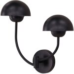 Applique murale double en m�tal - noir - lyckorna