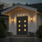 Applique murale �troite capri ext�rieur noir et laiton