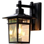 Applique murale d'ext�rieur / int�rieur, lanterne en m�tal rustique noir e27 �tanche, applique d�corative ...